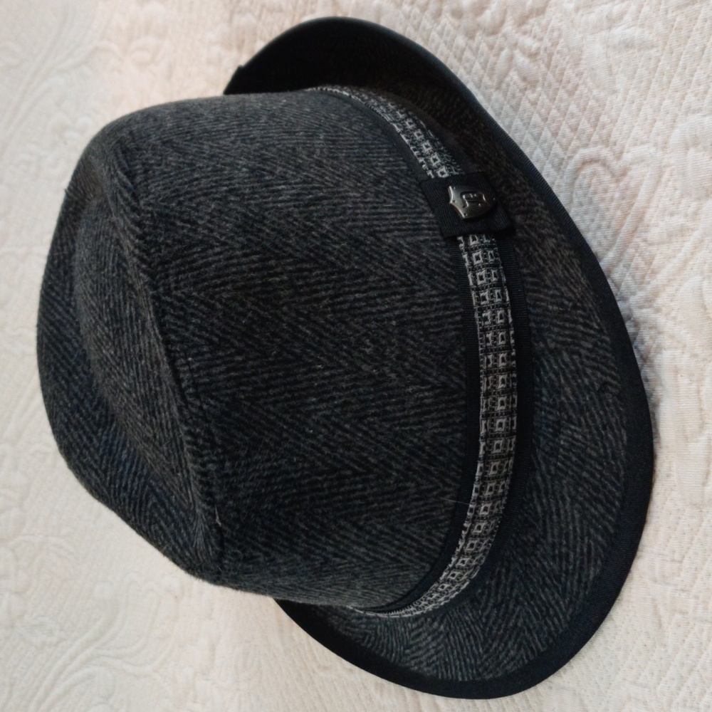 PDC Black Wool Blend Fedora 1921 Style Hat With Band